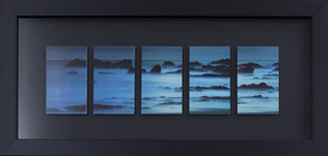 Sea scape float mounted in a matt black frame